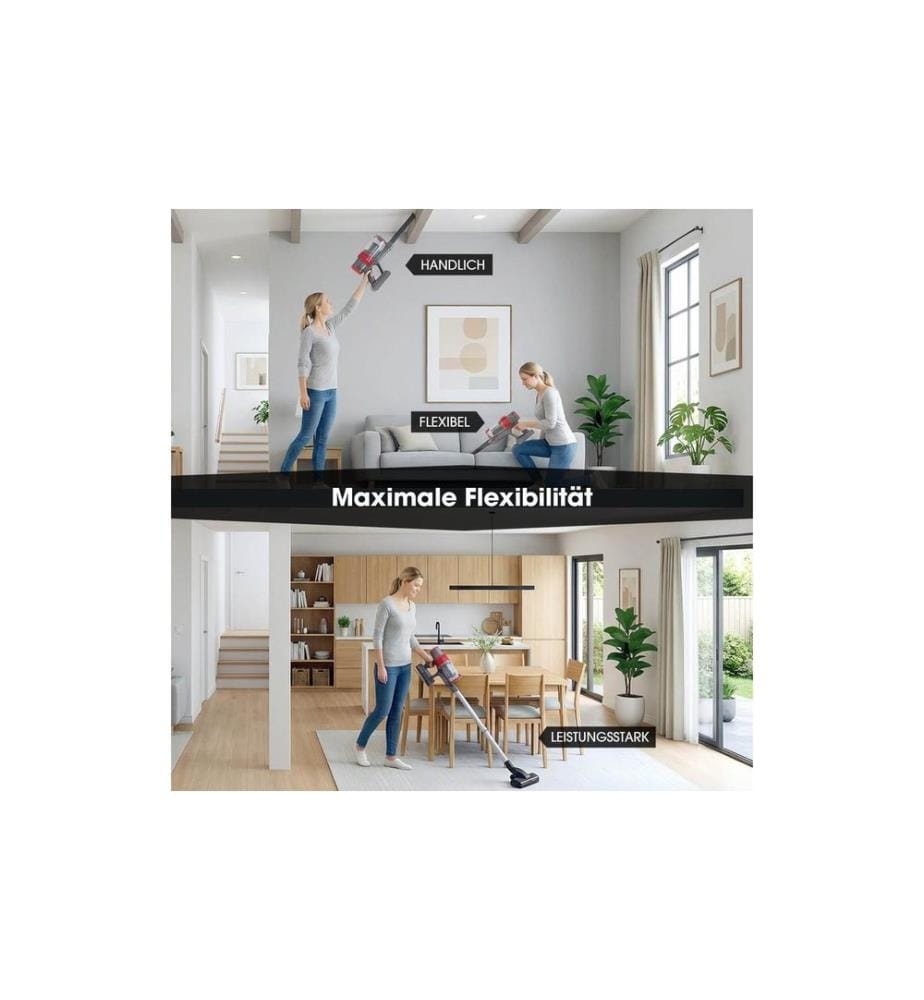 CLEANMAXX - Aspirateur à main/manche sans fil 22.2 V gris/rouge