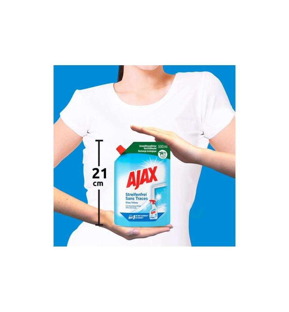 Ajax - Nettoyant à vitres Recharge sans bande 500 ml