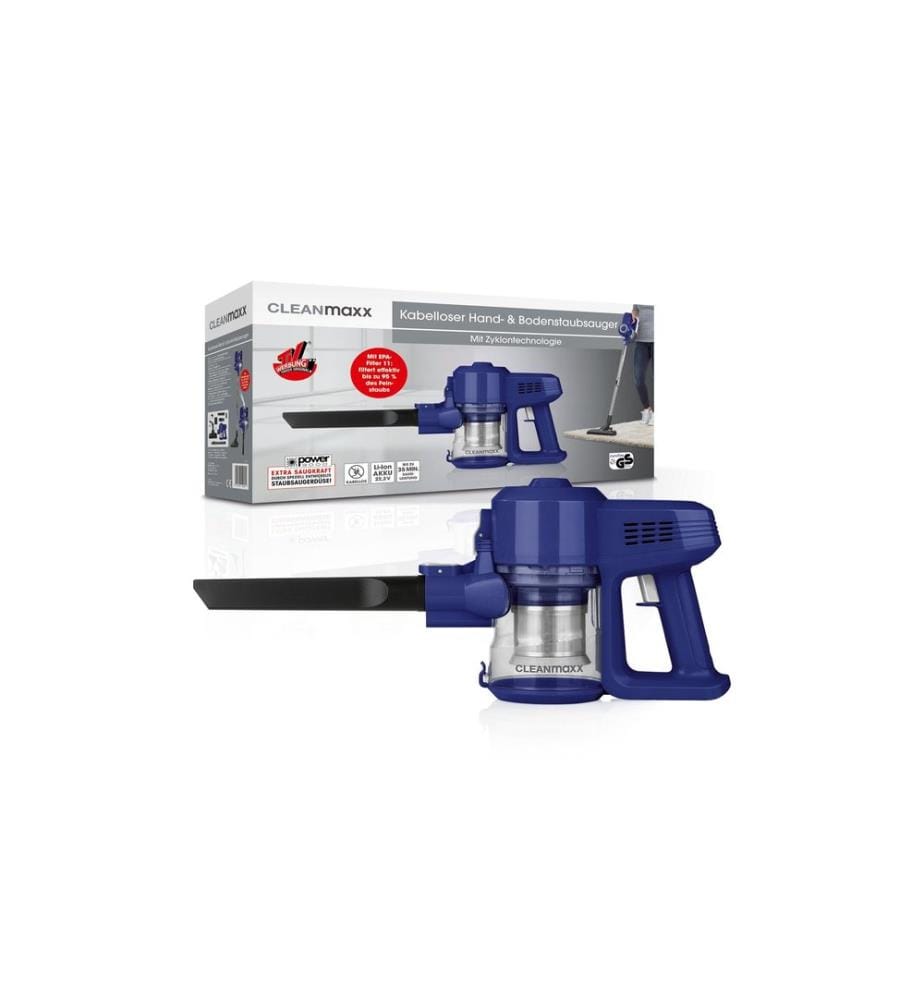 CLEANMAXX - Aspirateur à main/manche sans fil Cyclone, Bleu/Argenté