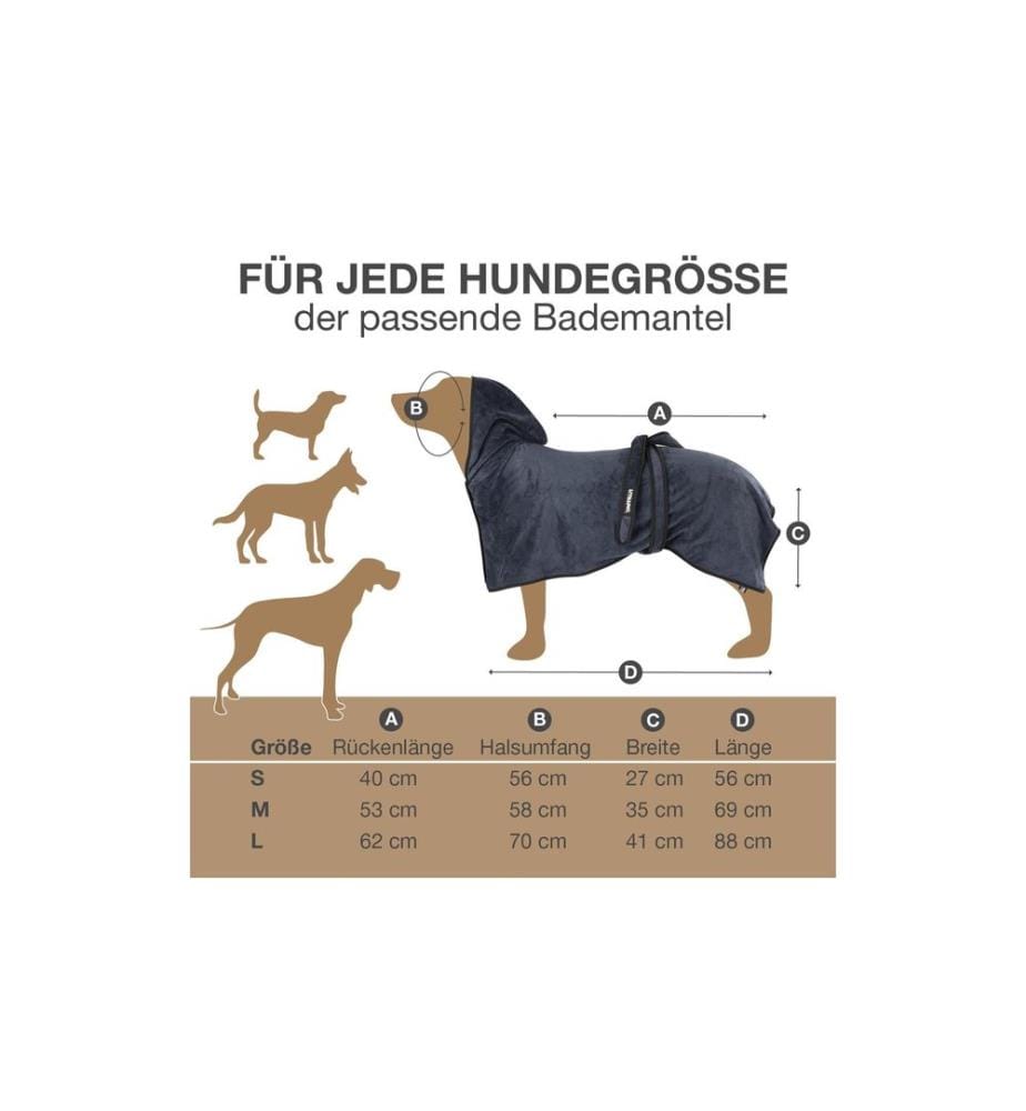 Fluffino - Bademantel Beige / Blau, M