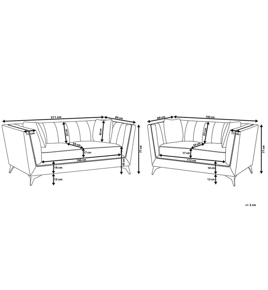 Sofa Set 5-Sitzer GAULA Samtstoff Blaugrün
