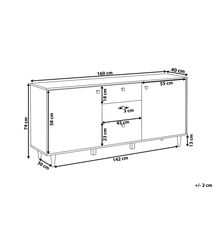 Commode 2 portes KURO Noir