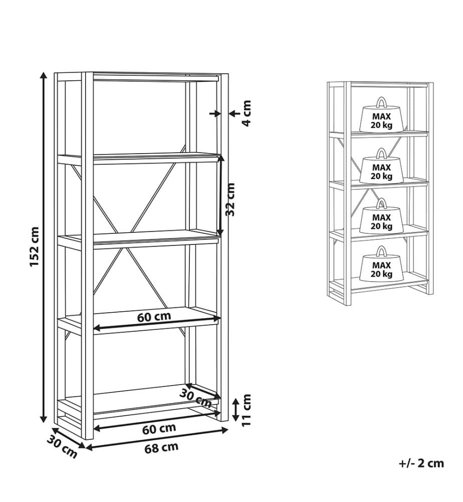 Étagère à 4 niveaux JENKS 152 cm Blanc