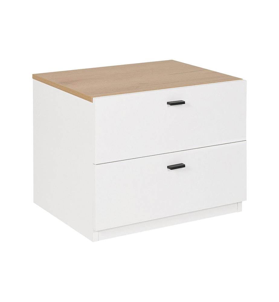 2 Drawer Bedside Table EDISON White