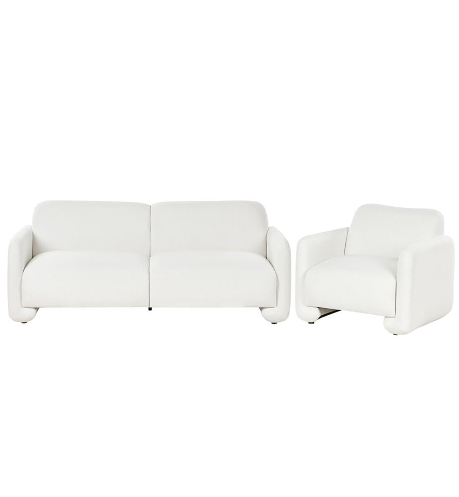 Sofa Set SALAND Stoff Weiss 4-Sitzer