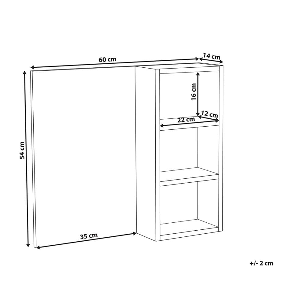 Bad-Spiegelschrank JOINVILLE 60 cm 54 cm Weisser Marmor