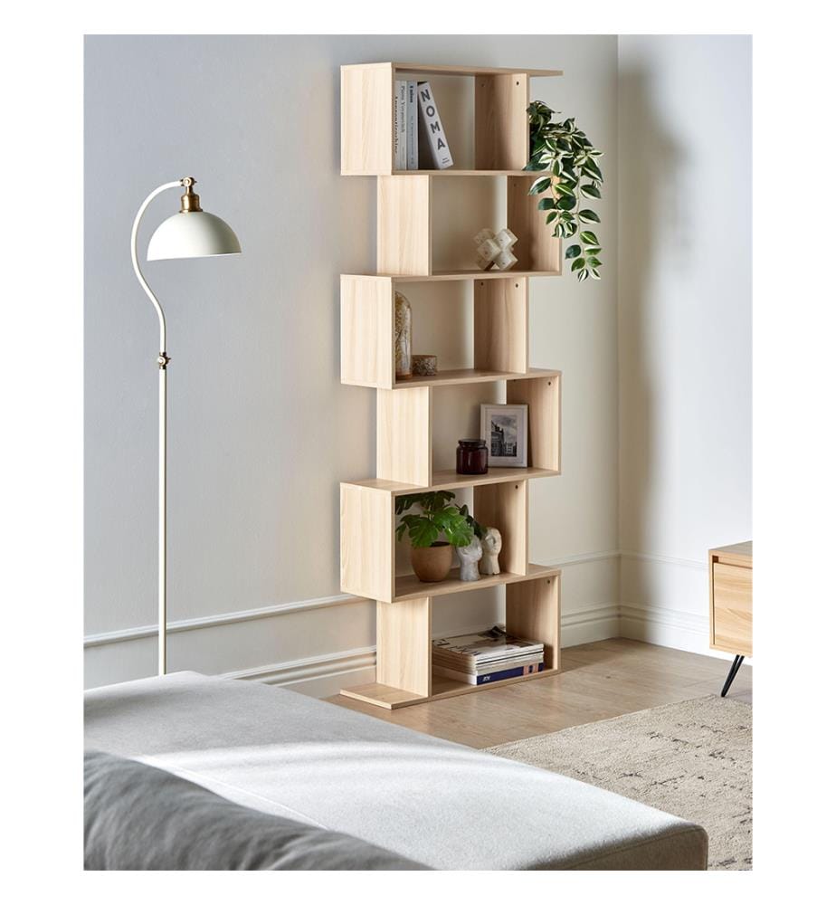 Bücherregal mit 6 Fächern VALDOSA 190 cm Hellbraun
