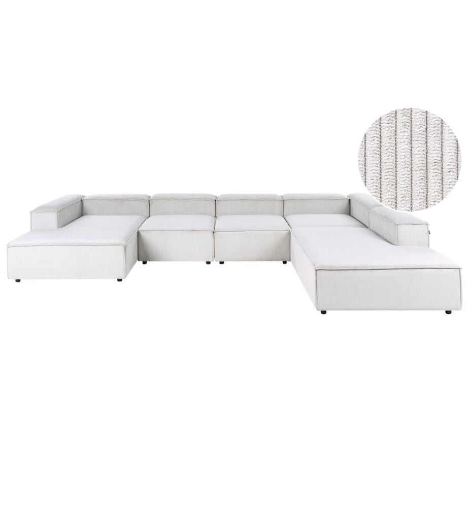 Modul Ecksofa 5-Sitzer ARDAL Cord Cremeweiss linksseitig