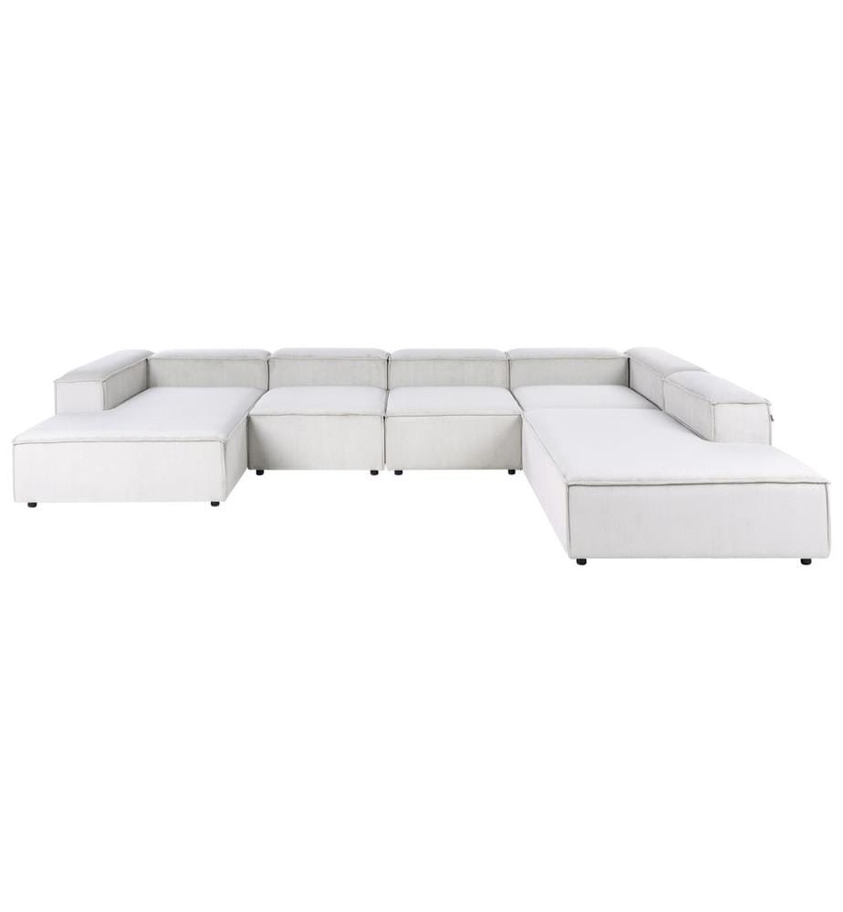 Modul Ecksofa 5-Sitzer ARDAL Cord Cremeweiss linksseitig