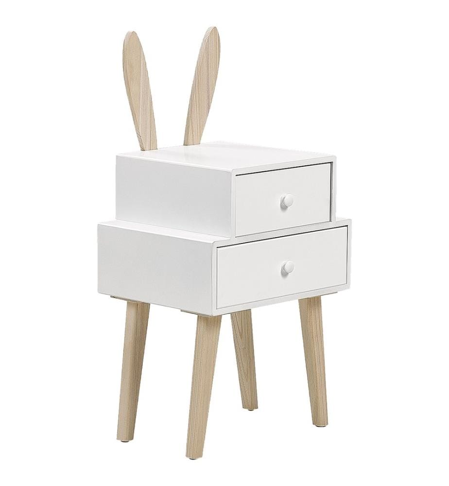 Comodino 2 cassetti BANKS Bianco