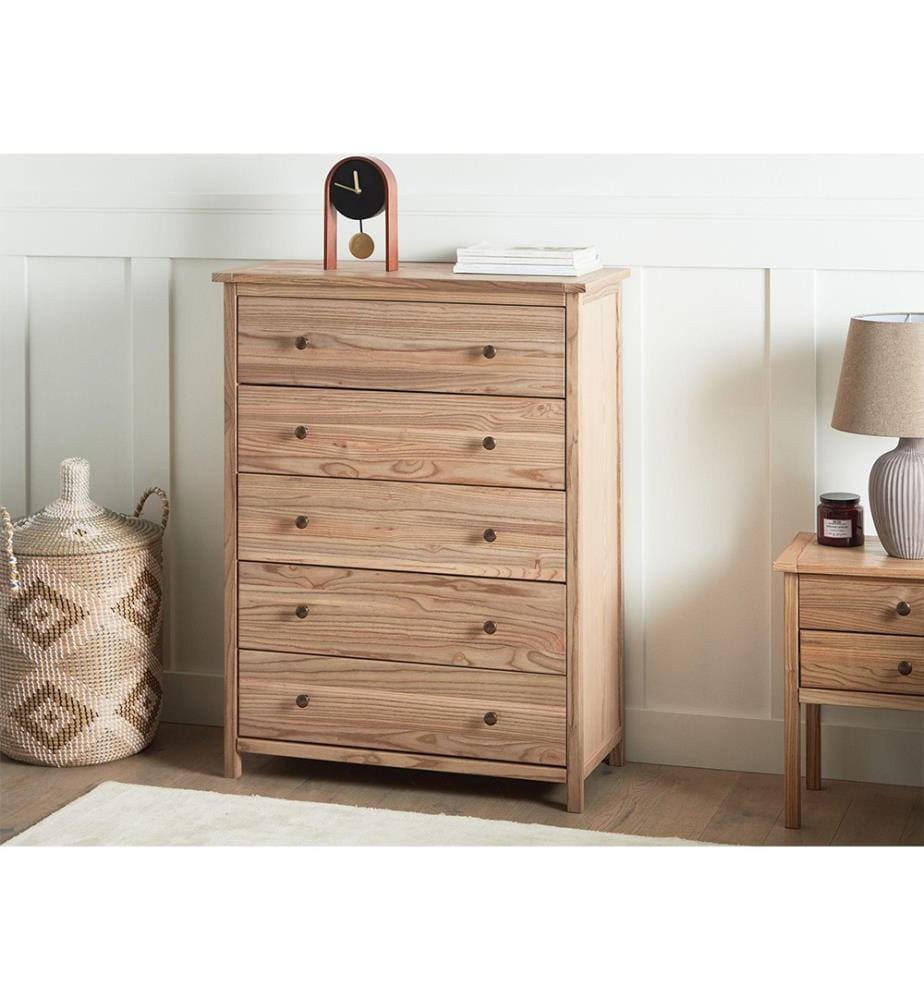 Commode à 5 tiroirs SALTON Sassafras Marron