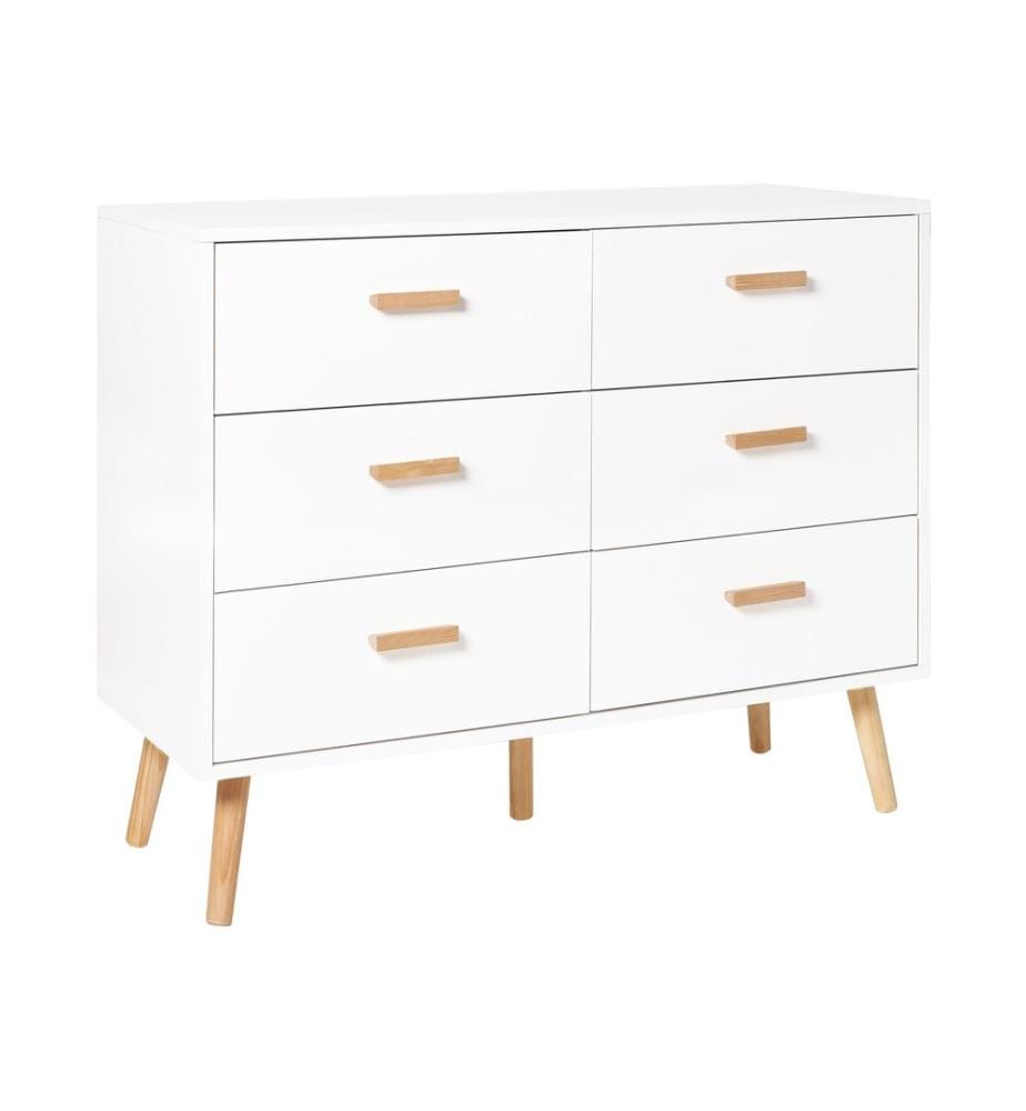Commode à 6 tiroirs NEWARK Blanc