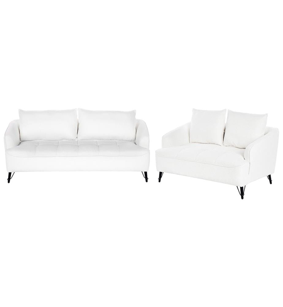 Sofa Set 5-Sitzer HOBRO Bouclé Weiss