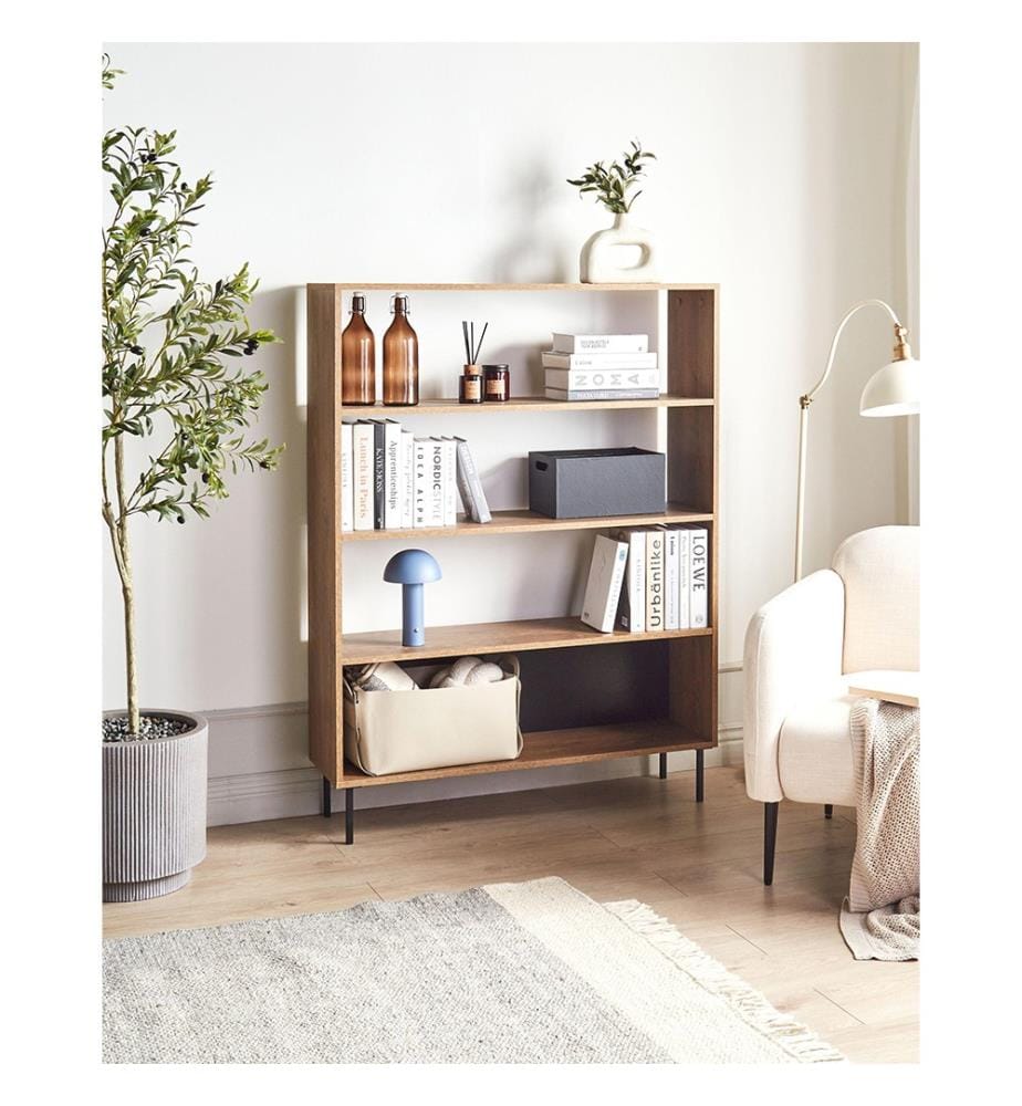 Libreria a 4 ripiani NANTON 140 cm Marrone scuro