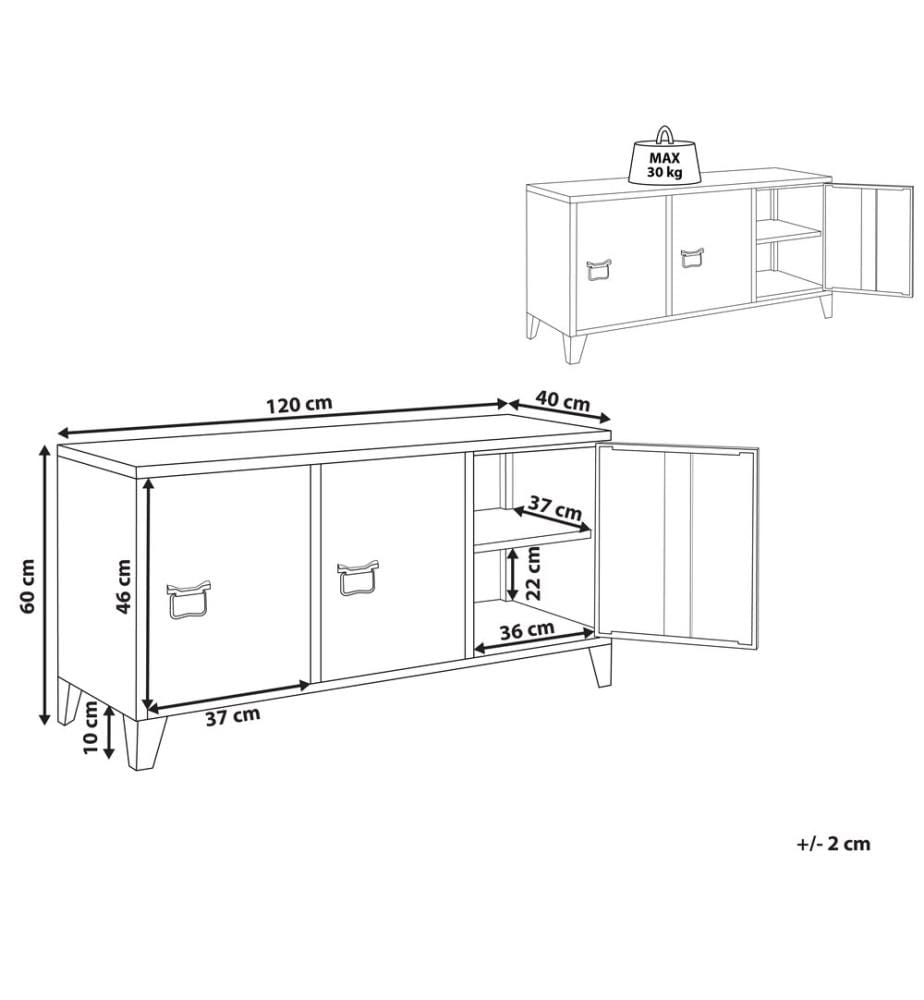 Storage Unit CARDIFF Metal Dark Red