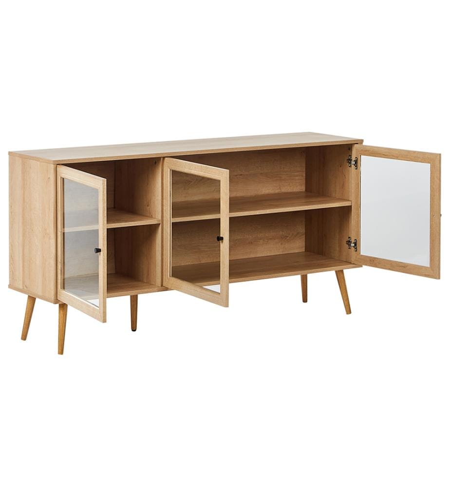 Sideboard mit Glastüren ALBANY 150 cm Hellbraun