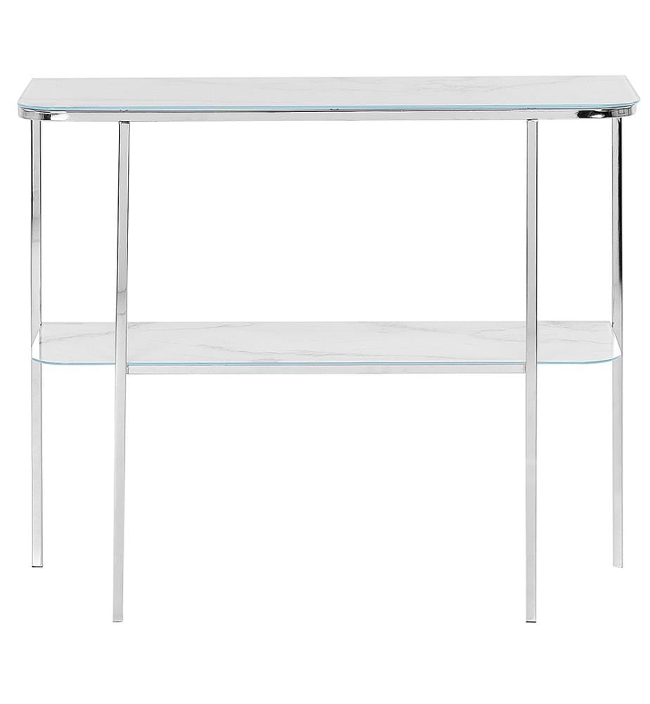 Console CALVERT Verre de sécurité Marbre/argenté