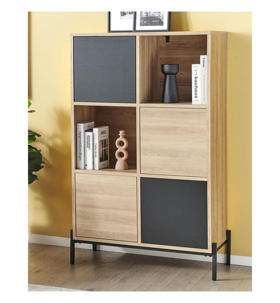 Scaffale MOINES 135 cm Marrone/Nero