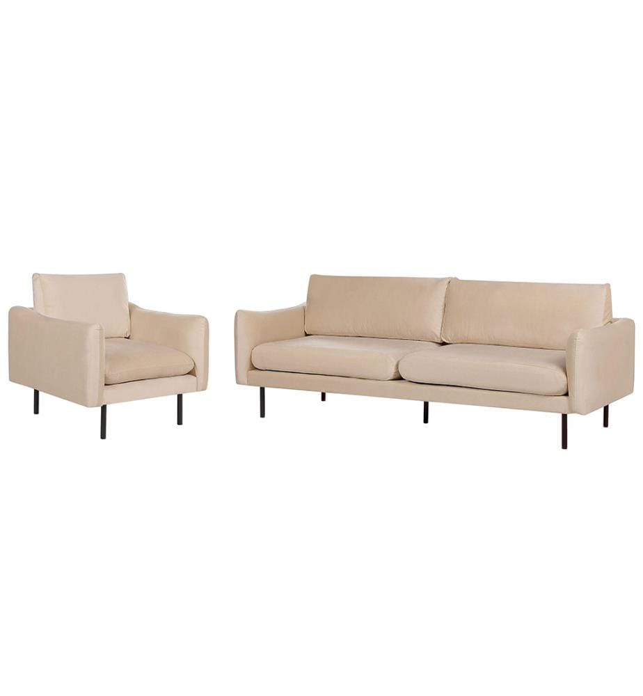 Sofa Set 4-Sitzer VINTERBRO Samtstoff Beige