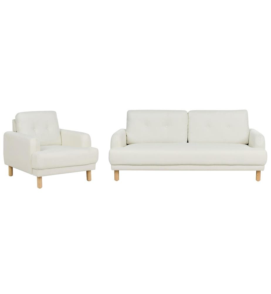 Sofa Set TUVE Stoff Cremeweiss 4-Sitzer