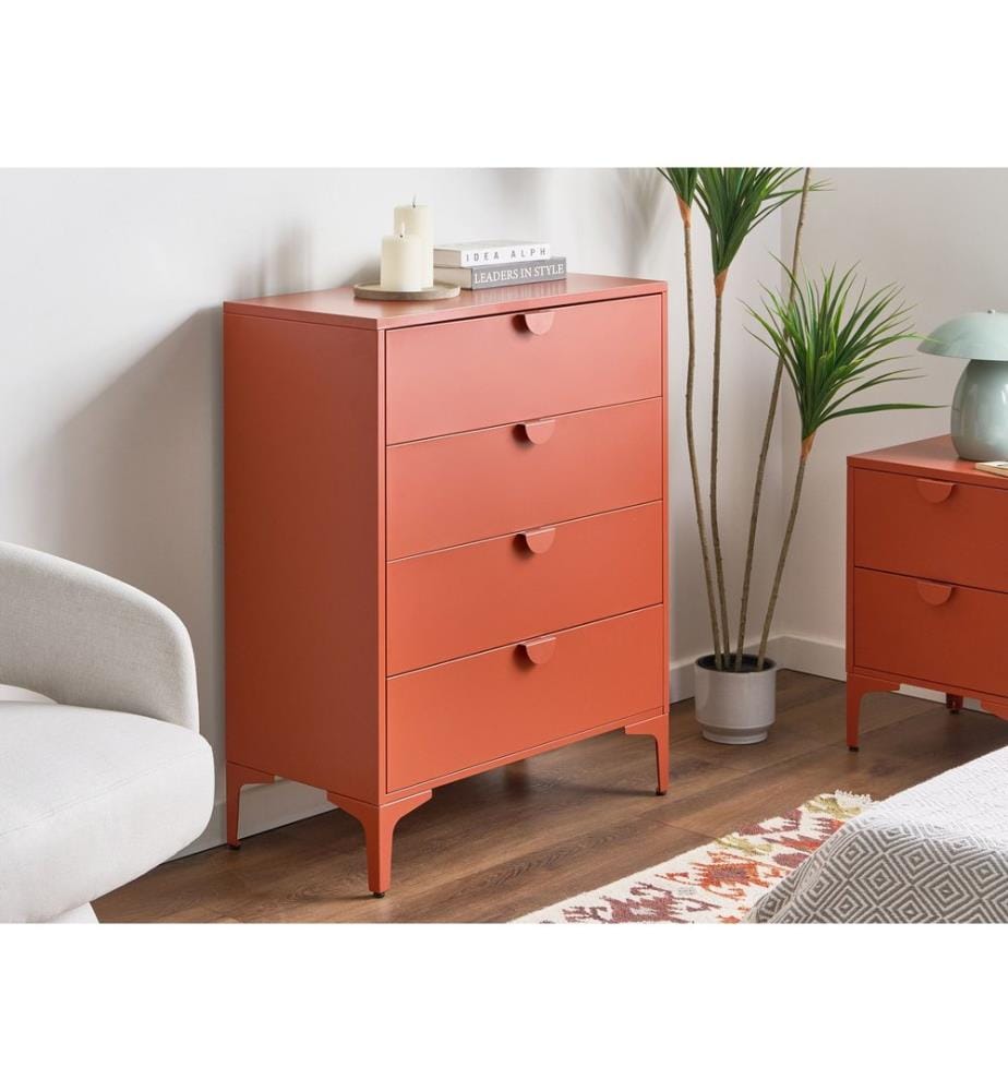 Kommode mit 4 Schubladen ARDURA Metall Goldbraun