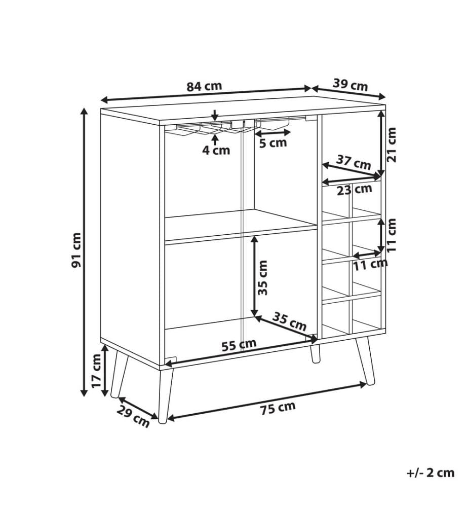 Armoire à vin TULLAMORE Marron foncé