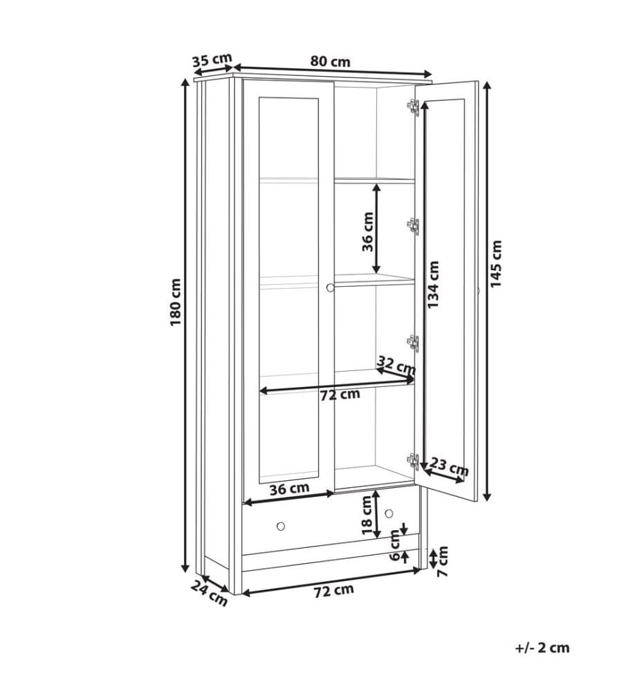 Vitrine en verre NORNALUP 80 cm Noir