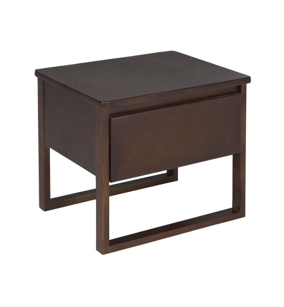 Table de nuit à 1 tiroir GIULIA Bois de pin Marron foncé