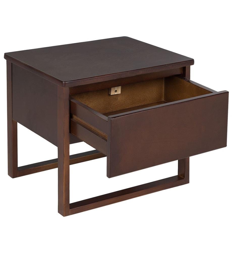 Table de nuit à 1 tiroir GIULIA Bois de pin Marron foncé