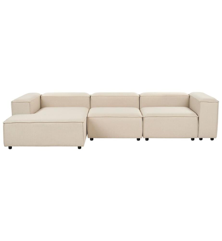 Canapé d'angle modulable 4 places ARDAL Côté droit Beige Tissu