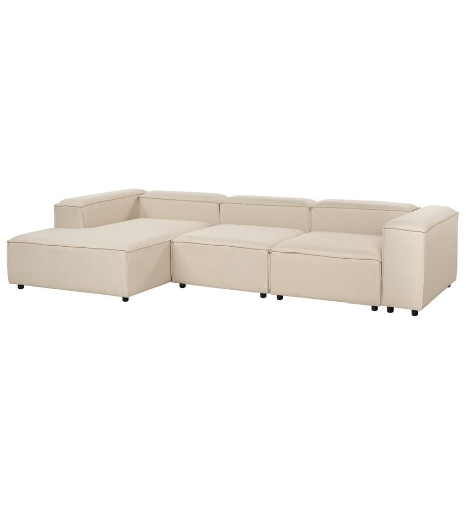 Canapé d'angle modulable 4 places ARDAL Côté droit Beige Tissu