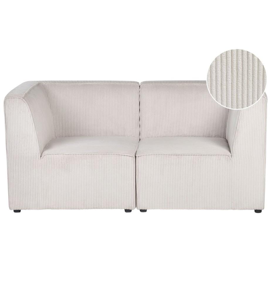 Canapé modulable 2 places LEMVIG Beige Velours côtelé