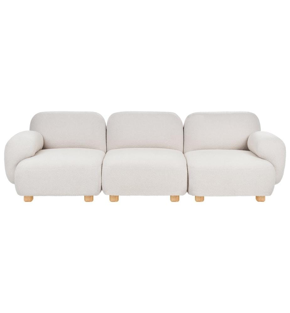 Canapé modulable 3 places AMLI Blanc cassé Bouclé