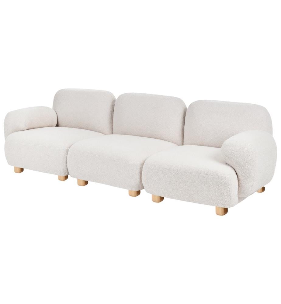 Canapé modulable 3 places AMLI Blanc cassé Bouclé
