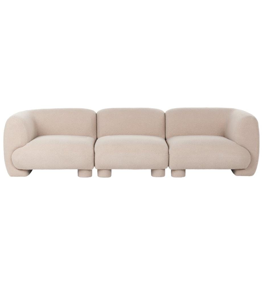 Canapé modulable 3 places MJALBI Beige Bouclé