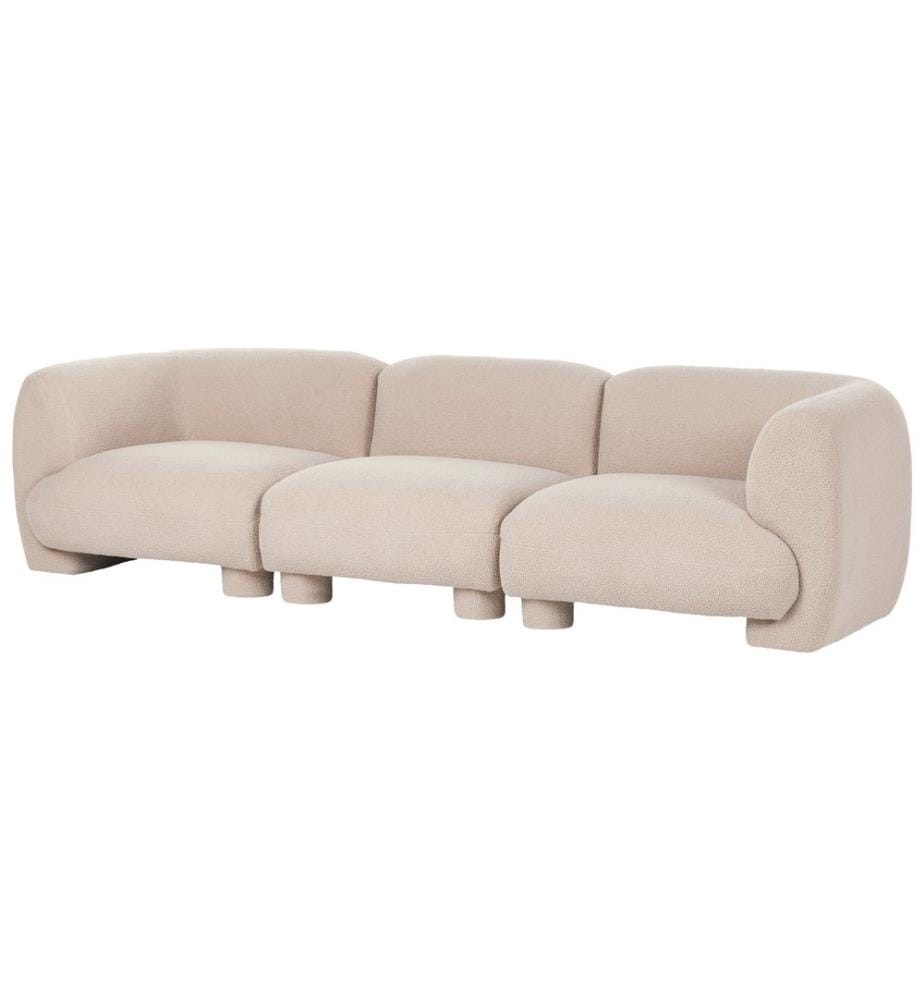 Canapé modulable 3 places MJALBI Beige Bouclé