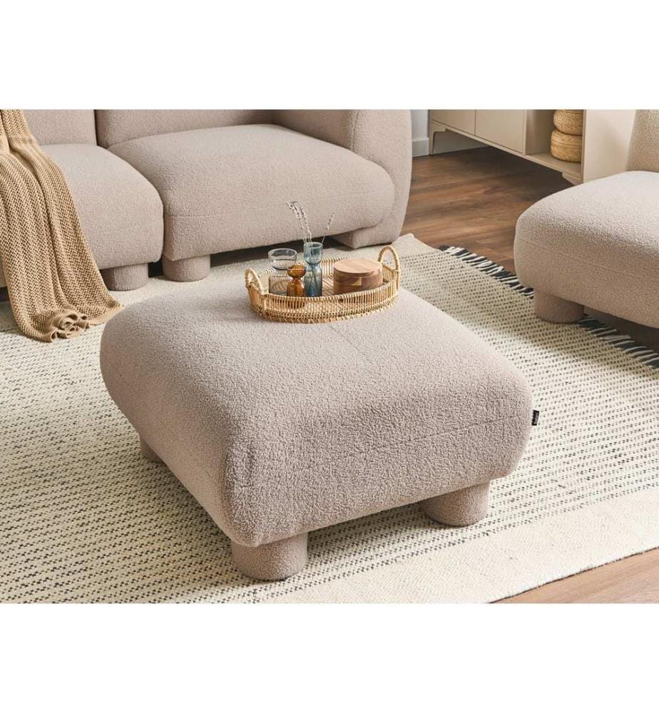 Ottomane MJALBI Bouclé Beige