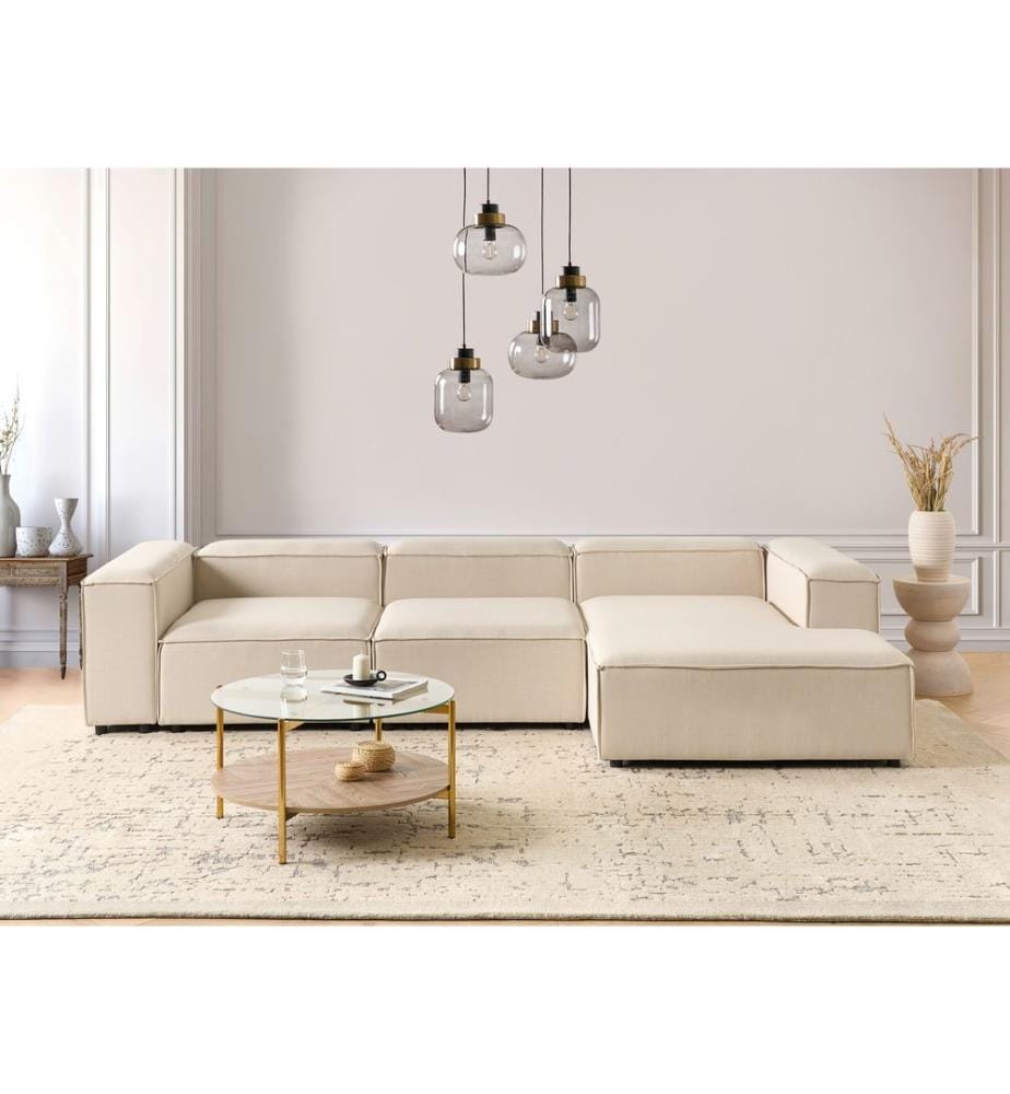 Canapé d'angle modulable 4 places ARDAL Côté gauche Beige Tissu