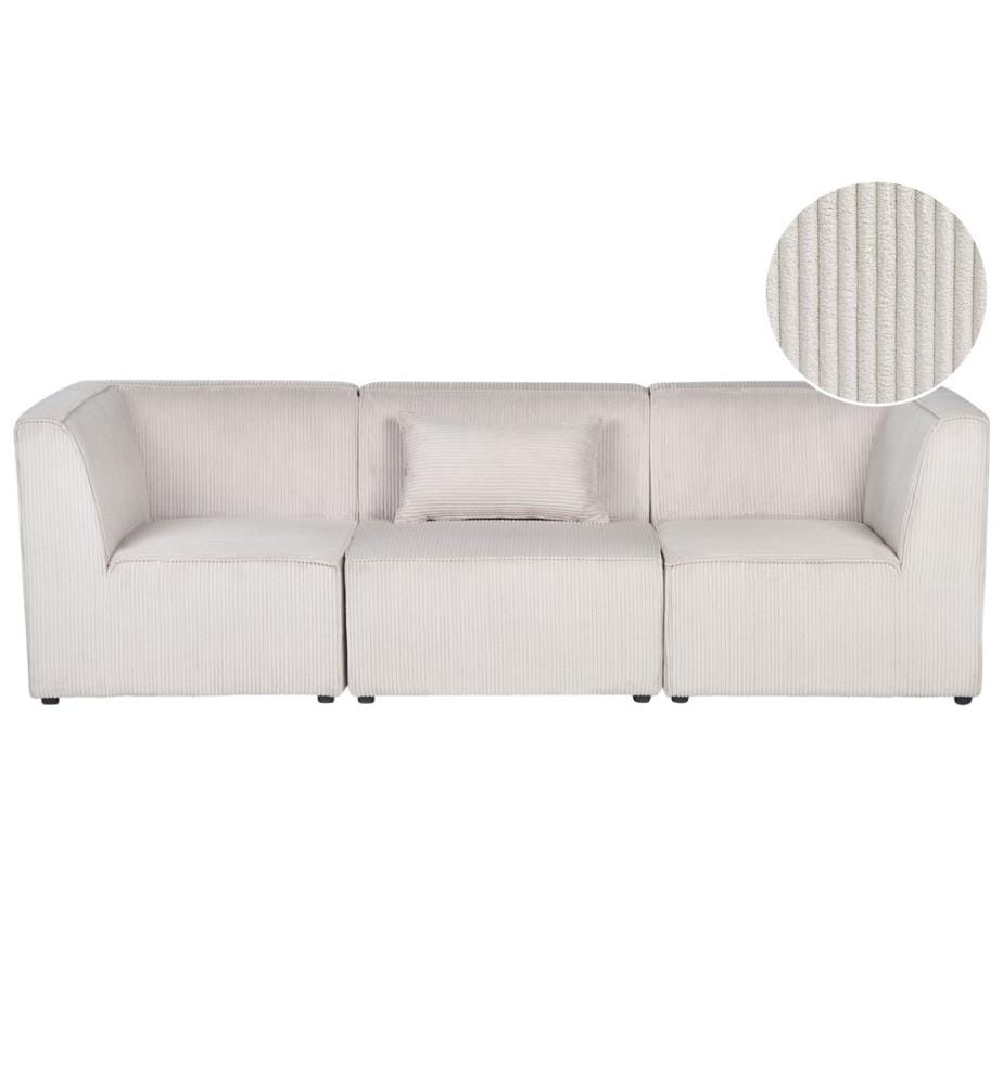 Canapé modulable 3 places LEMVIG Beige Velours côtelé