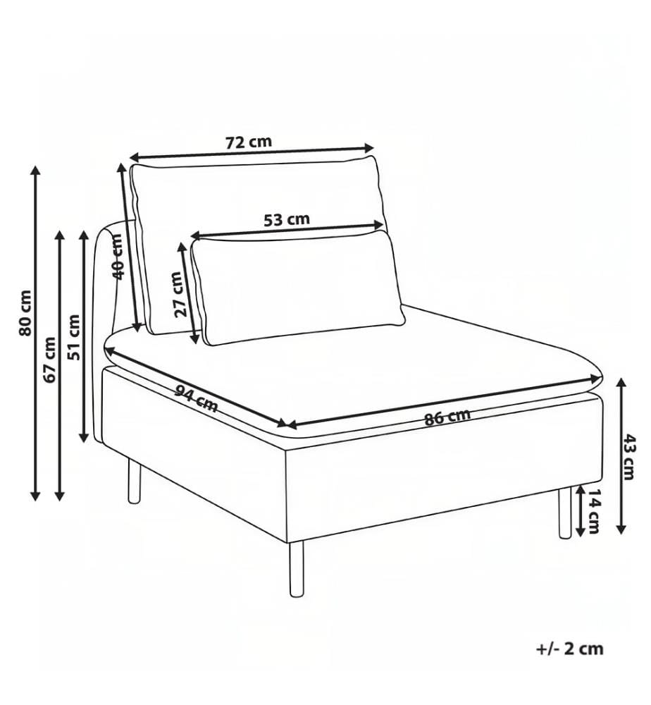 Module fauteuil EGERIS Vert foncé Velours côtelé