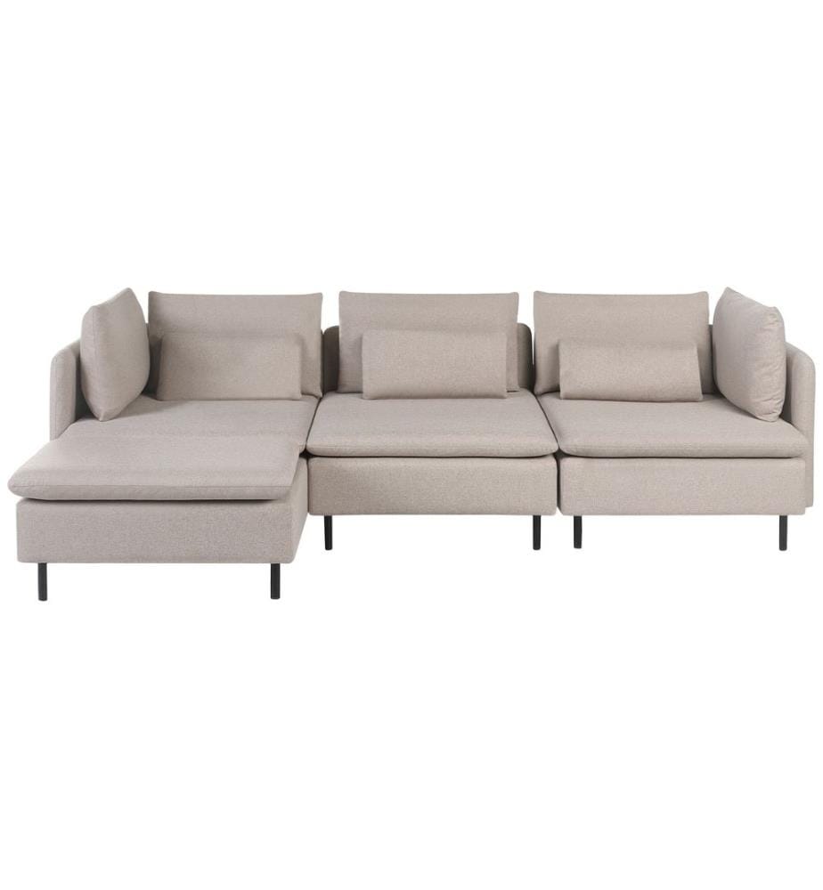 Modul Ecksofa 3-Sitzer EGERIS Stoff Beige rechtsseitig