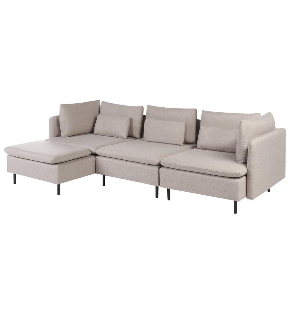 Modul Ecksofa 3-Sitzer EGERIS Stoff Beige rechtsseitig