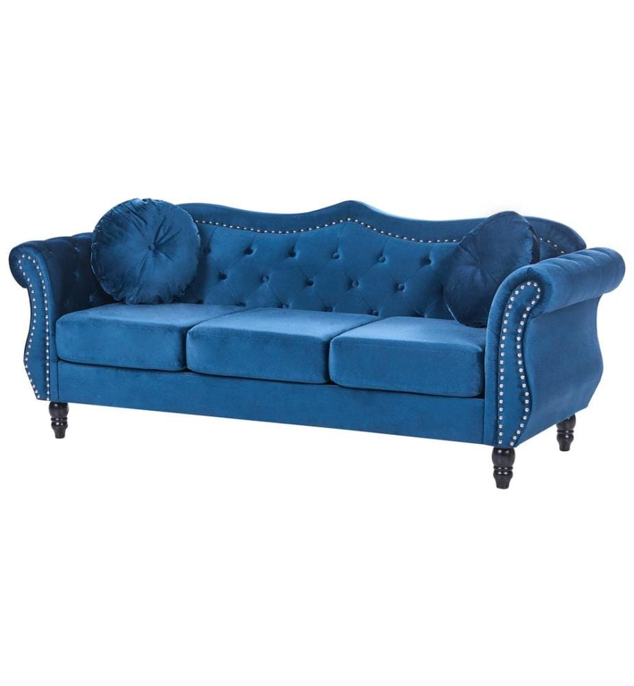 Sofa Set 5-Sitzer SKIEN Samtstoff Marineblau