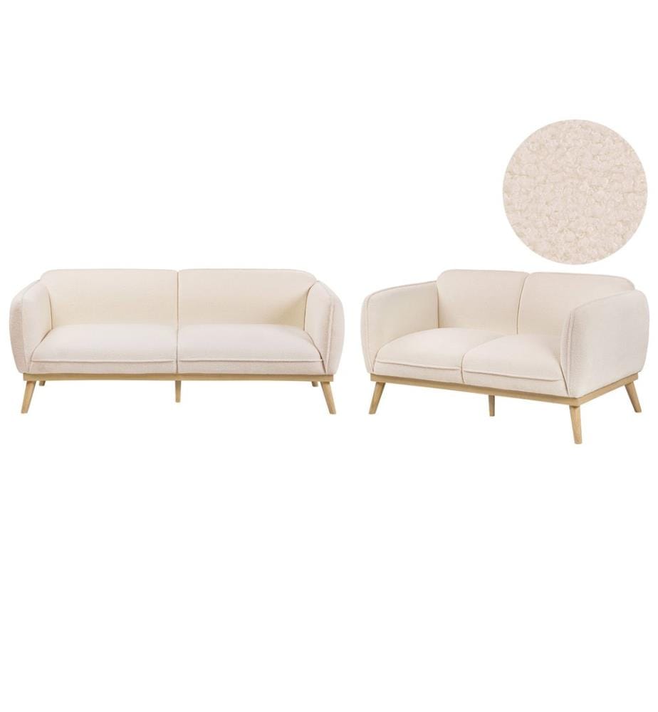 Sofa Set 5-Sitzer LJUNG Bouclé Hellbeige