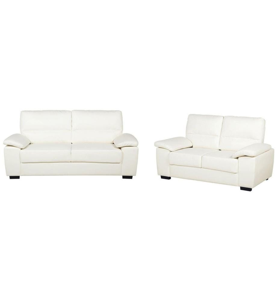 Sofa Set 5-Sitzer VOGAR Kunstleder Cremeweiss