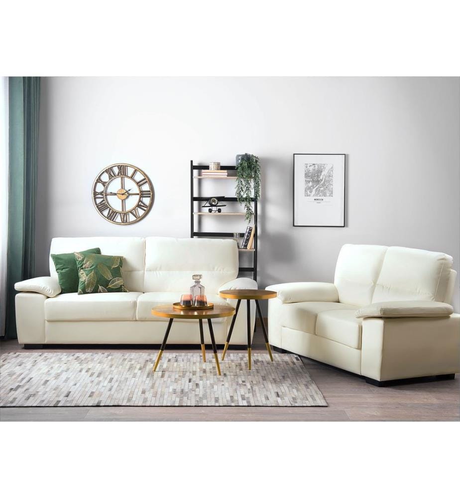 Sofa Set 5-Sitzer VOGAR Kunstleder Cremeweiss