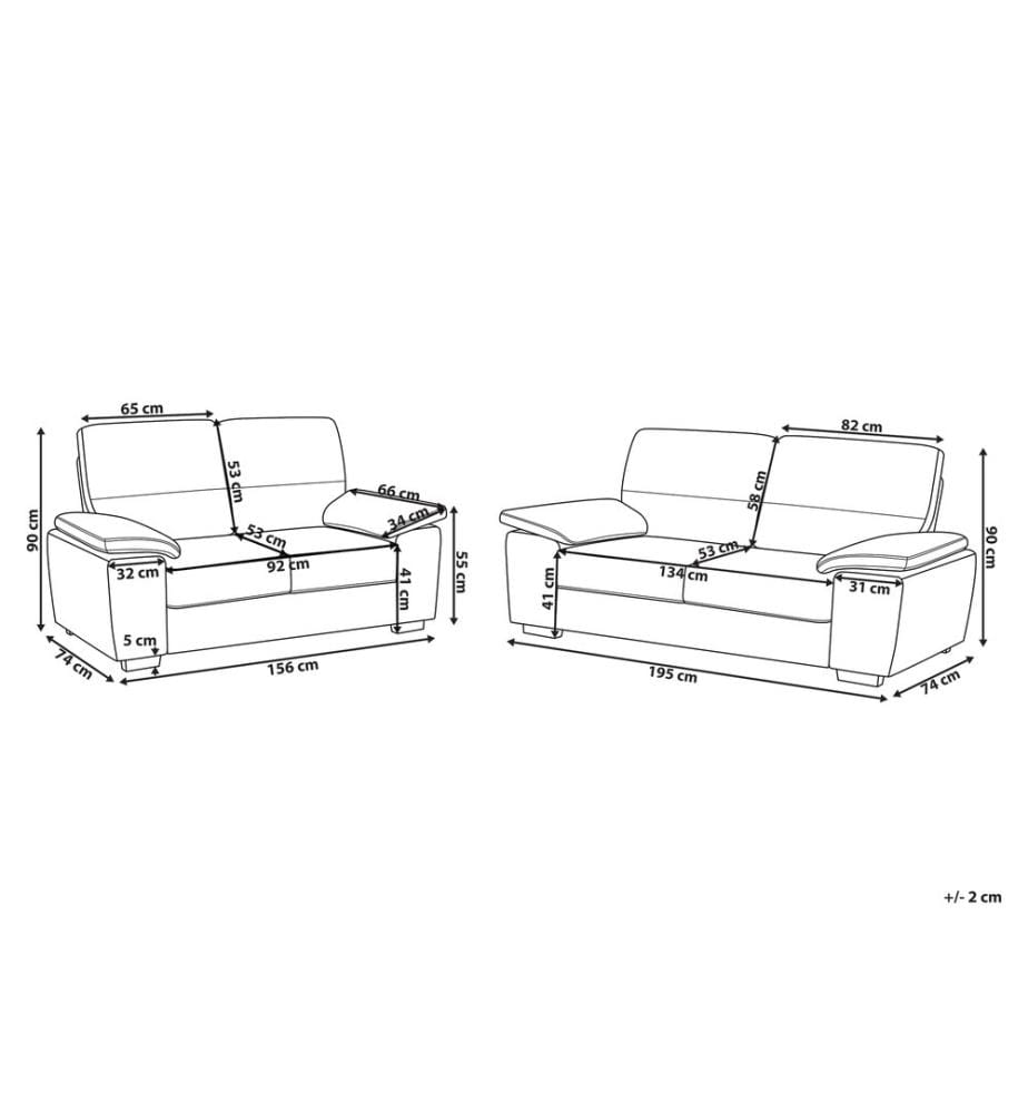 Sofa Set 5-Sitzer VOGAR Kunstleder Cremeweiss