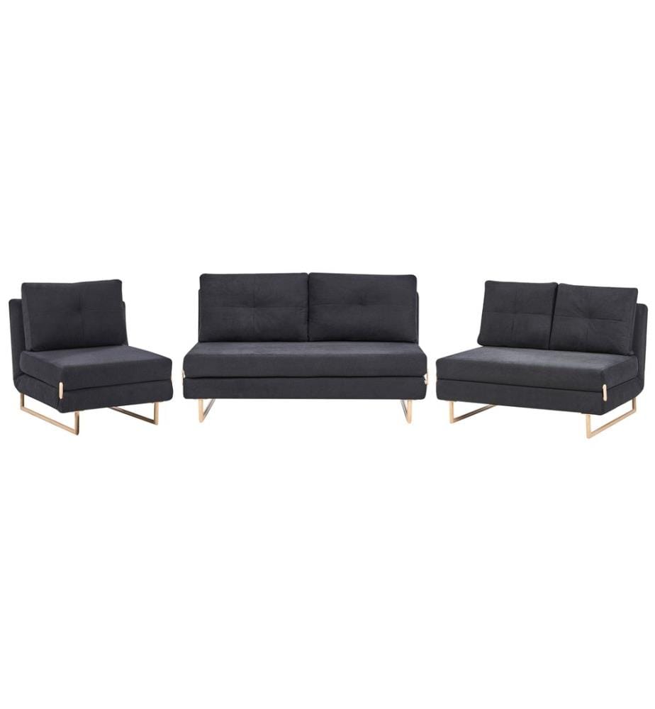 Sofa Set 6-Sitzer JERSLEV Stoff Schwarz