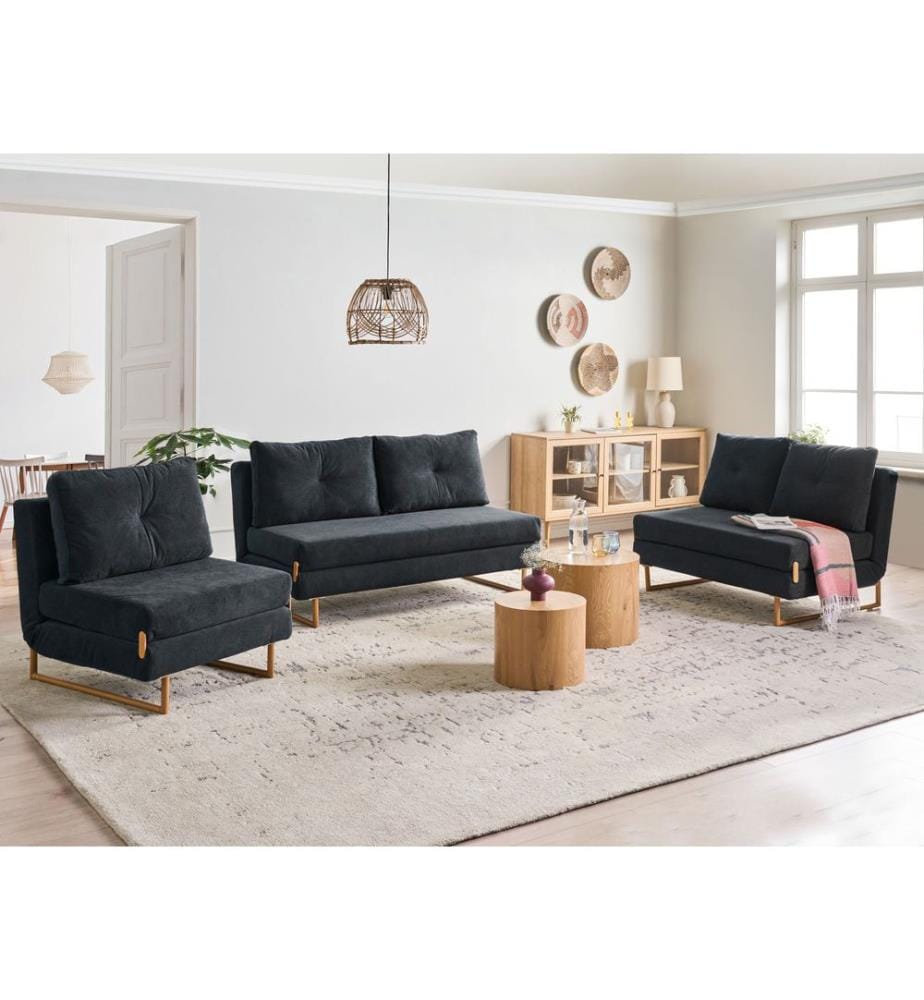 Sofa Set 6-Sitzer JERSLEV Stoff Schwarz