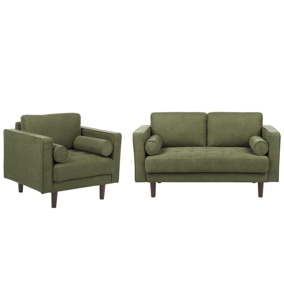 Ensemble de salon 3 places NURMO Tissu Vert foncé